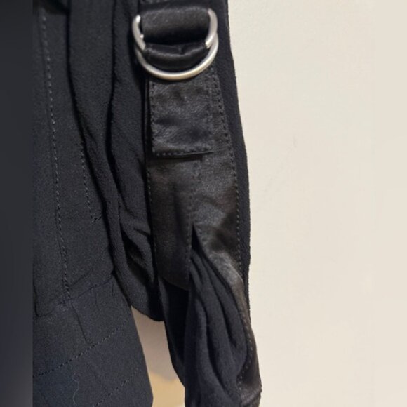 Vince Black Button-Front Jacket with Satin Trim & D-Ring Detail Size S - Picture 9 of 11